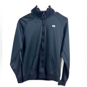 A&F Women’s Navy Blue and White Sports Track Jacket Full Zip and Pockets